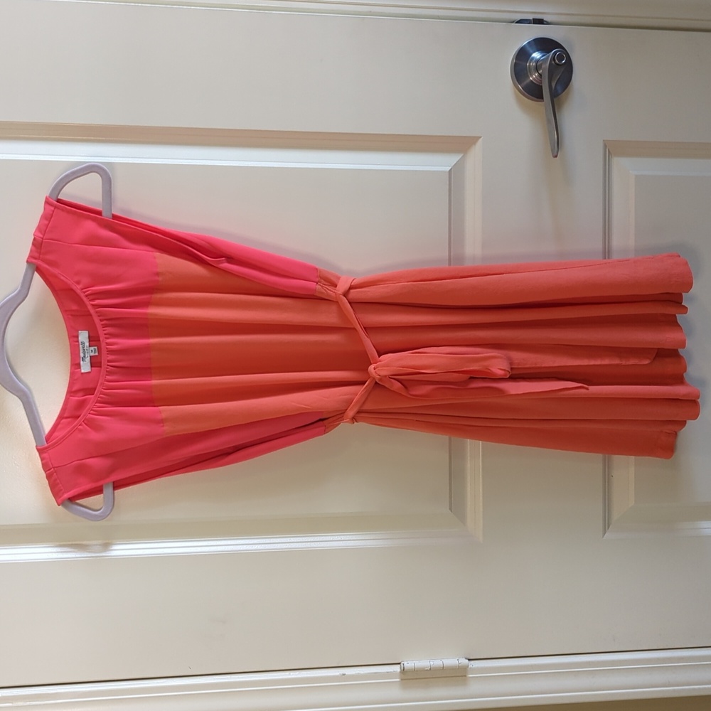 Madewell Women’s Sleeveless Shift Dress with Tie Size M